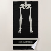 De Plage Noir et blanc Drôle Skeleton Legs Beach Serviette (Devant)