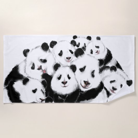 De Plage Pandas Beach Serviette famille Panda (Devant)