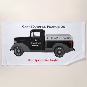 De Plage Papa's Funny Beach Serviette Garage Camion Bière C