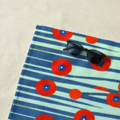 De Plage Papillons rouges Evil Eye Rouge Moderne Serviette  (En situation)