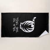 De Plage Parlez à la queue amusant chat rayé noir serviette (Devant)