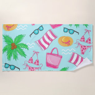 De Plage Préppy Beach Bikini Serviette Palm Tree Beach Serv