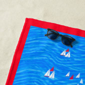 De Plage Regatta Day Black Dog Beach Serviette (En situation)