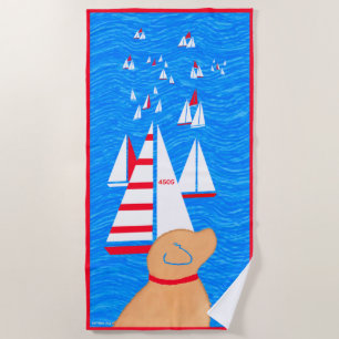 De Plage Regatta Day Yellow Dog Beach Serviette
