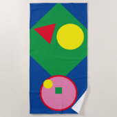 De Plage Rouge clair, Jaune, Rose Geo Mod Beach Serviette (Devant)