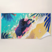 De Plage Serviette Black Lab Beach Days (Devant)