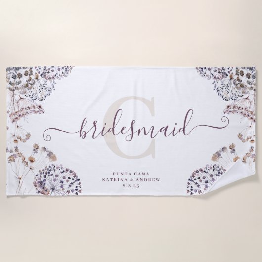 De Plage Serviette Bridesmaid Boho Beach (Devant)
