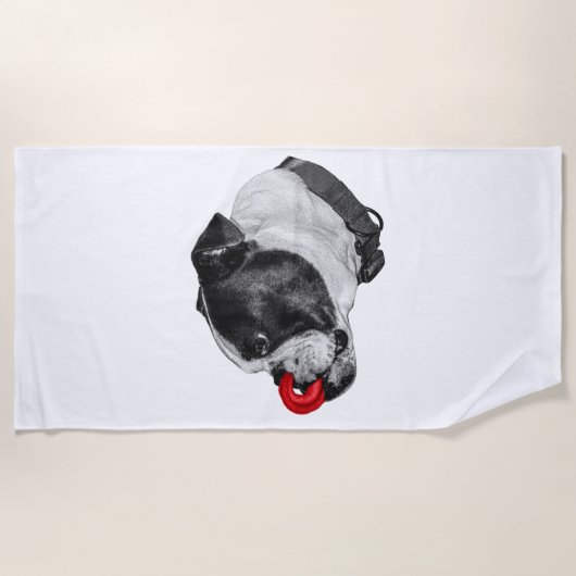 De Plage Serviette Bulldog Scarlet Touch (Devant)