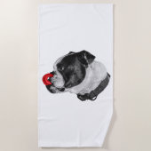 De Plage Serviette Bulldog Scarlet Touch (Devant)