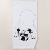De Plage Serviette Calme Relaxation Bouledogue (Devant)