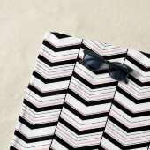 De Plage Serviette Chevron Beach noir blanc et blanc (En situation)
