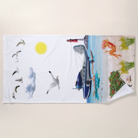 De Plage Serviette d'aventure d'hydravion (Devant)