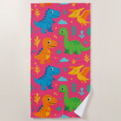 De Plage Serviette Dino Splash Beach (Devant)