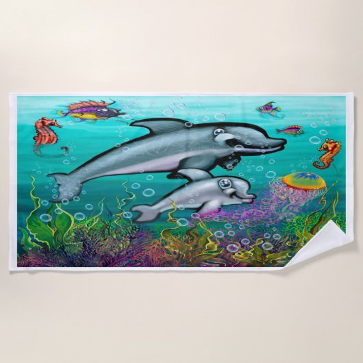 De Plage Serviette Dolphins Beach (Devant)