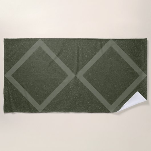 De Plage Serviette Double Diamant Vert Mousse – Personnalis (Devant)
