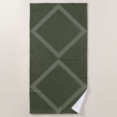 De Plage Serviette Double Diamant Vert Mousse – Personnalis (Devant)