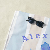 De Plage Serviette Florale Personnalisée (En situation)