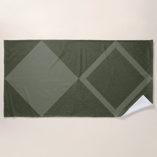 De Plage Serviette moderne Double Diamond Beach - Moss Gree (Devant)