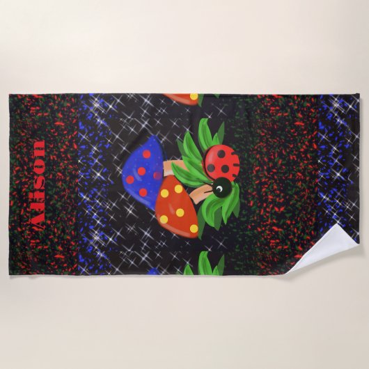 De Plage Serviette personnalisée Ladybug (Devant)