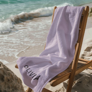 De Plage Serviette personnalisée lavande pastel personnalis
