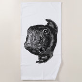 De Plage Serviette point pug hiver (Devant)