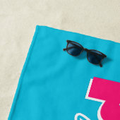 De Plage Serviette Positive Vibes Rose Chaud & Turquoise (En situation)