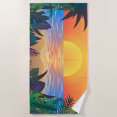 De Plage Serviette Tropical Sunset Beach (Devant)
