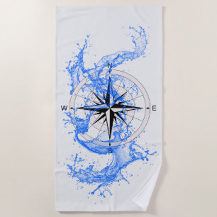 De Plage Serviette vintage Compass RoseBeach