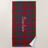 De Plage Sinclair Tartan Plaid Beach Serviette (Devant)