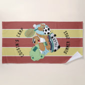 De Plage Summer Camp Beach Serviette Ours Personnaliser (Devant)