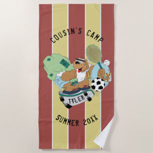 De Plage Summer Camp Beach Serviette Ours Personnaliser