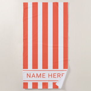 De Plage Tangerine avec Serviette blanche avec votre nom