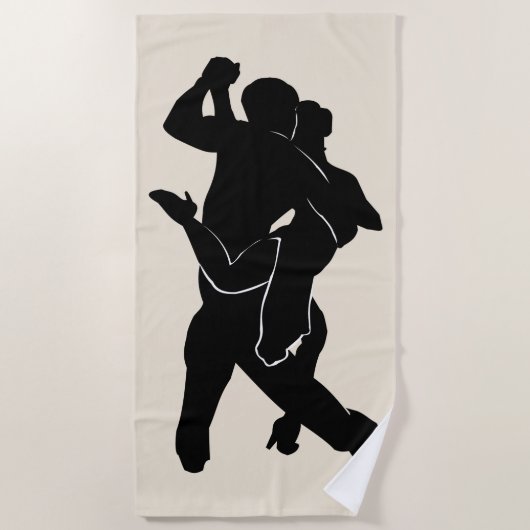 De Plage Tango Dancer Couple Beach Serviette Couleur person (Devant)