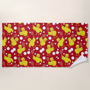 De Plage Tennis Chick Motif Beach Serviette