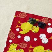 De Plage Tennis Chick Motif Beach Serviette (En situation)