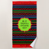 De Plage Tequila O'Clock Événement personnalisé Serviette d (Devant)