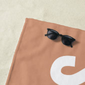 De Plage Terracota Rose Beige Nom Rétro Serviette Bachelore (En situation)