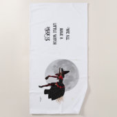 De Plage Tipsy Witch Sur Flying Broom Beach Serviette (Devant)