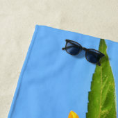 De Plage Tournesol Jaune Sur Blue Sky Beach Serviette (En situation)