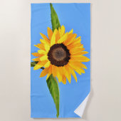 De Plage Tournesol Jaune Sur Blue Sky Beach Serviette (Devant)