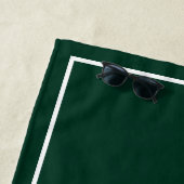 De Plage Votre monogramme en vert foncé et blanc serviette (En situation)