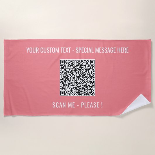 De Plage Votre serviette QR Code Beach Texte et couleurs pe (Devant)