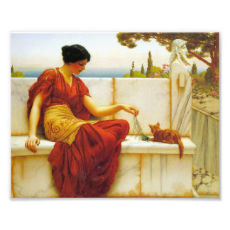De plagerij door John William Godward Foto Afdruk