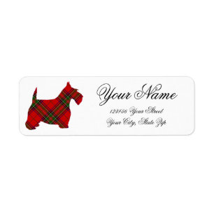 De plaid Scottie personaliseert het Etiket van het