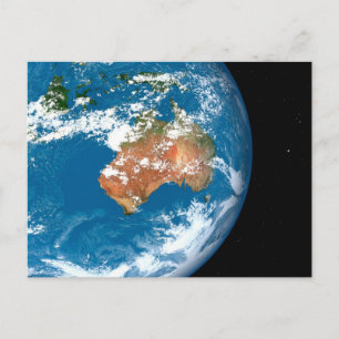 De planeet Aarde toont wolken boven Australië. Briefkaart
