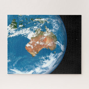 De planeet Aarde toont wolken boven Australië. Legpuzzel