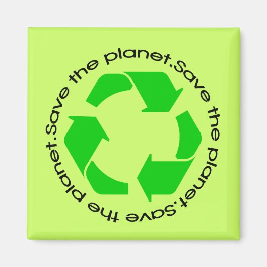 De planeet opslaan | Recycling Awareness Magnet Magneet (Voorkant)