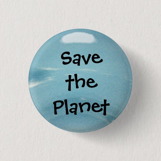 De planeet opslaan ronde button 3,2 cm (Voorkant)
