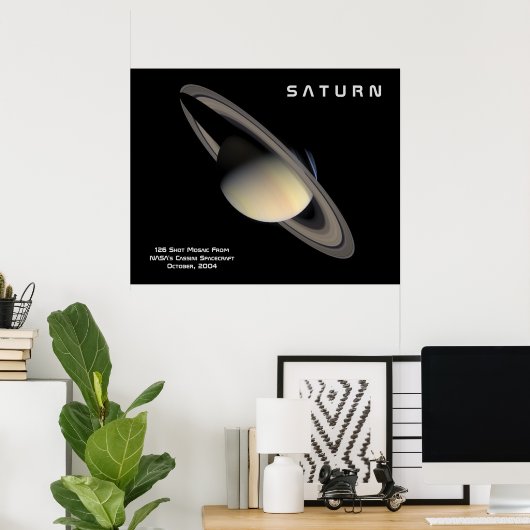 De planeet Saturn Poster (Thuiskantoor)