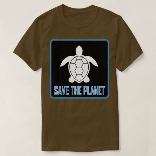 De planetschildpad opslaan t-shirt (Design voorkant)